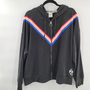 VS Pink Zipper Hoodie Sweater Size L NWOT
